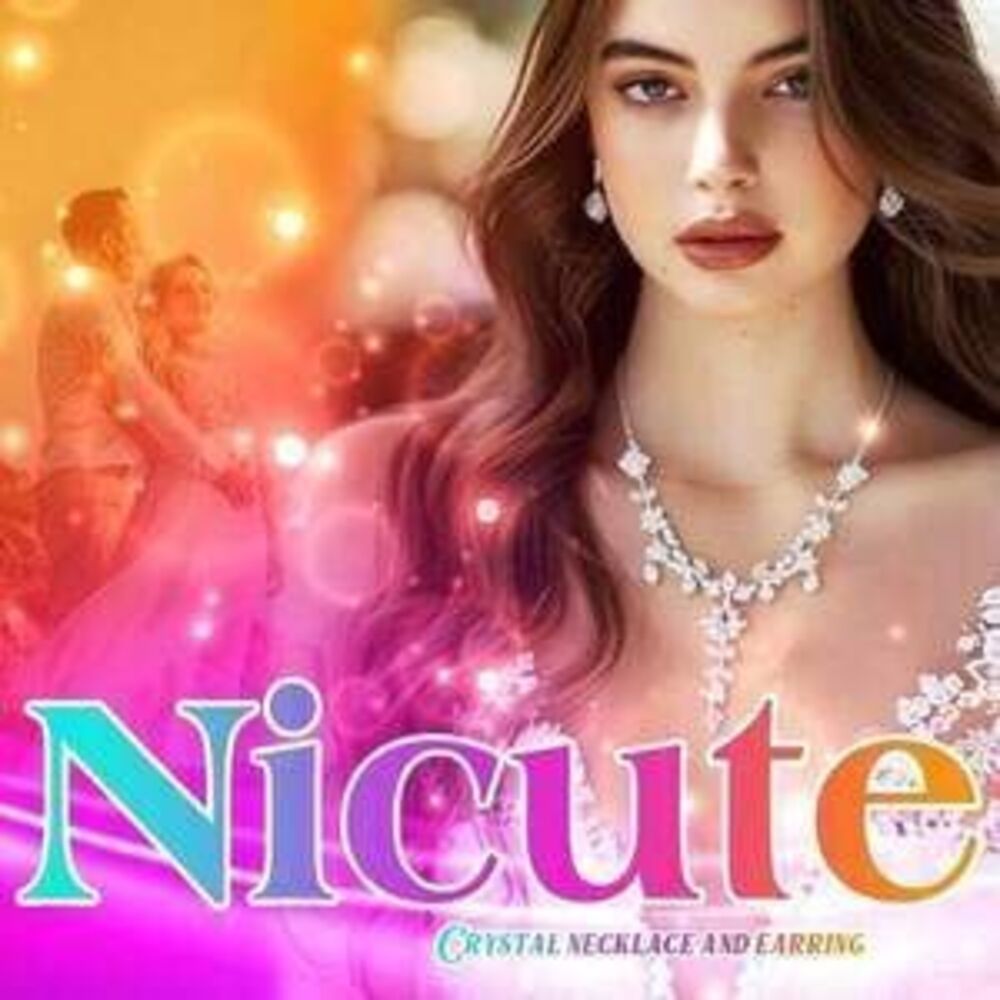 Nicute Crystal Necklace Earrings Crystal Sparkly Necklaces For Prom Brida Gift